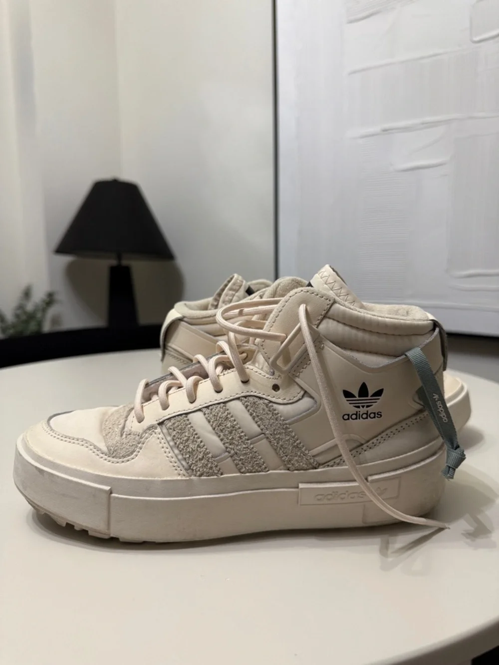 adidas Forum Bogena Women's Cream High-Top‎ Platform Sneakers